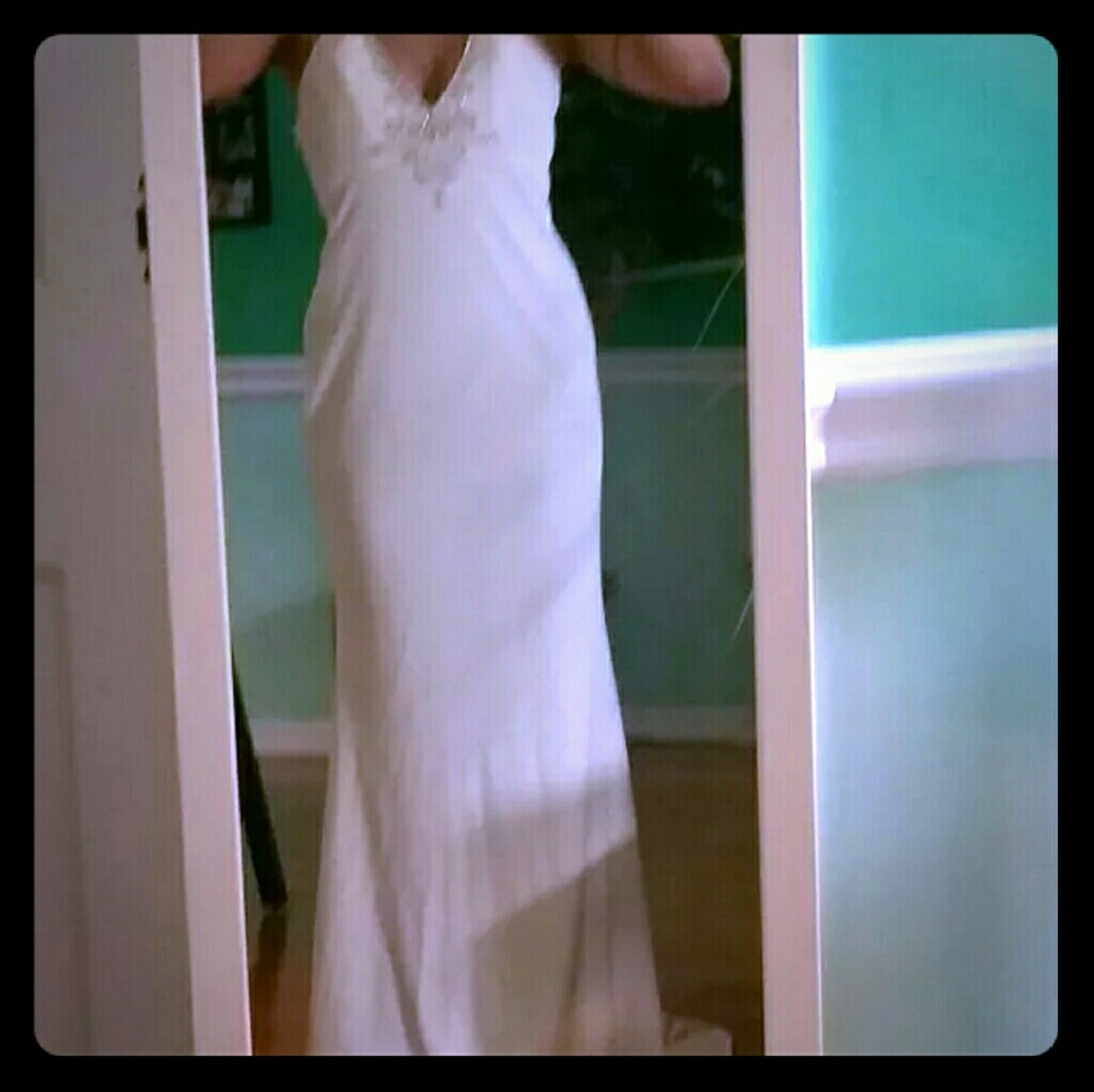 Ivory demertrios halter wedding dress